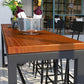 Ensemble de Table de Bar industriel 1/5/9 pièces, Table de comptoir rectangulaire en bois de pin avec tabourets hauts
