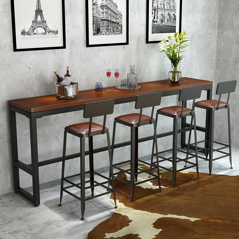 Ensemble de Table de Bar industriel 1/5/9 pièces, Table de comptoir rectangulaire en bois de pin avec tabourets hauts