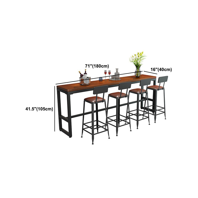 Ensemble de Table de Bar industriel 1/5/9 pièces, Table de comptoir rectangulaire en bois de pin avec tabourets hauts
