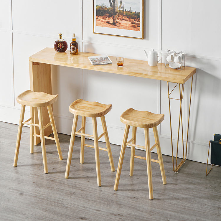 Rectangle Solid Wood Counter Set 1/2/3 Pieces Glam Counter Height Set in Natural Clearhalo 'Bar Furniture' 'furn' 'furn_home_bar_bar_sets' 'Furniture' 'Home Bars & Bar Sets' 'home_bar_bar_sets' 'Kitchen & Dining Furniture' 5371344