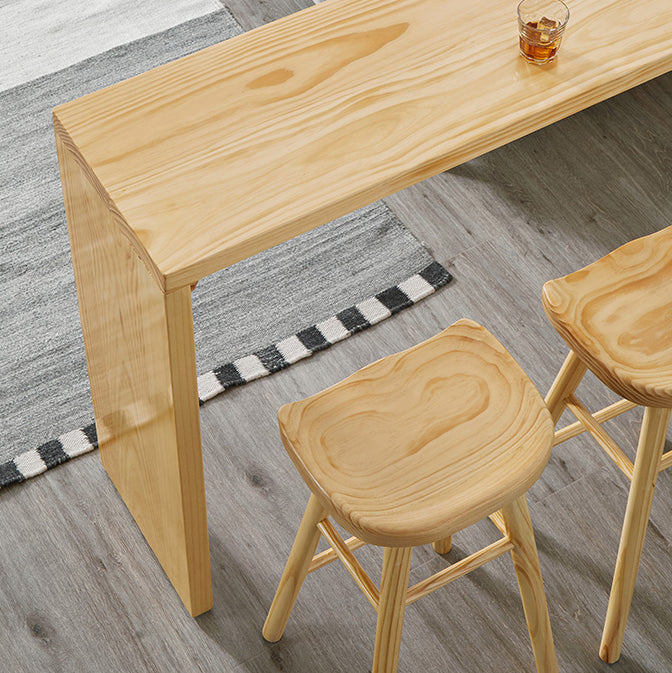 Rectangle Solid Wood Counter Set 1/2/3 Pieces Glam Counter Height Set in Natural Clearhalo 'Bar Furniture' 'furn' 'furn_home_bar_bar_sets' 'Furniture' 'Home Bars & Bar Sets' 'home_bar_bar_sets' 'Kitchen & Dining Furniture' 5371347