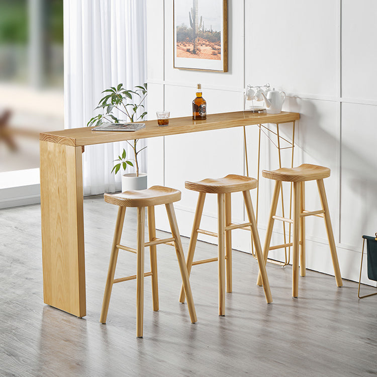 Rectangle Solid Wood Counter Set 1/2/3 Pieces Glam Counter Height Set in Natural Clearhalo 'Bar Furniture' 'furn' 'furn_home_bar_bar_sets' 'Furniture' 'Home Bars & Bar Sets' 'home_bar_bar_sets' 'Kitchen & Dining Furniture' 5371350