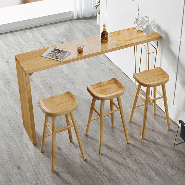 Rectangle Solid Wood Counter Set 1/2/3 Pieces Glam Counter Height Set in Natural Clearhalo 'Bar Furniture' 'furn' 'furn_home_bar_bar_sets' 'Furniture' 'Home Bars & Bar Sets' 'home_bar_bar_sets' 'Kitchen & Dining Furniture' 5371351