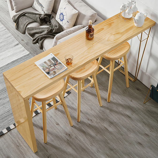 Rectangle Solid Wood Counter Set 1/2/3 Pieces Glam Counter Height Set in Natural Clearhalo 'Bar Furniture' 'furn' 'furn_home_bar_bar_sets' 'Furniture' 'Home Bars & Bar Sets' 'home_bar_bar_sets' 'Kitchen & Dining Furniture' 5371352