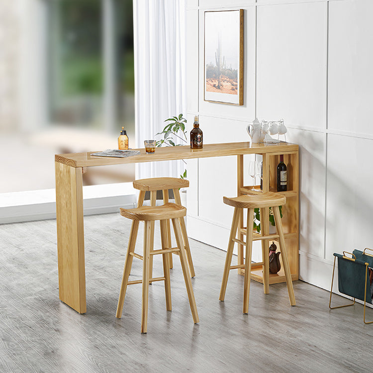 Rectangle Solid Wood Counter Set 1/2/3 Pieces Glam Counter Height Set in Natural Clearhalo 'Bar Furniture' 'furn' 'furn_home_bar_bar_sets' 'Furniture' 'Home Bars & Bar Sets' 'home_bar_bar_sets' 'Kitchen & Dining Furniture' 5371353