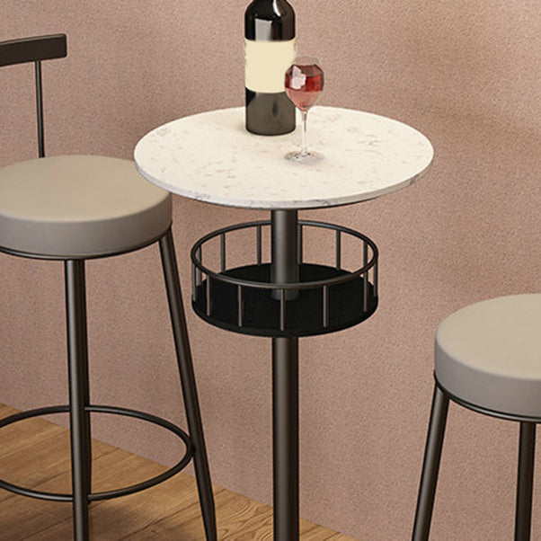 1/3 pièces Glam Iron Bar Table Set Rangement Bistro Ensemble de bistrot avec faux marbre Top