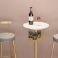 1/3 pièces Glam Iron Bar Table Set Rangement Bistro Ensemble de bistrot avec faux marbre Top