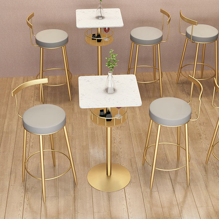 1/3 pièces Glam Iron Bar Table Set Rangement Bistro Ensemble de bistrot avec faux marbre Top