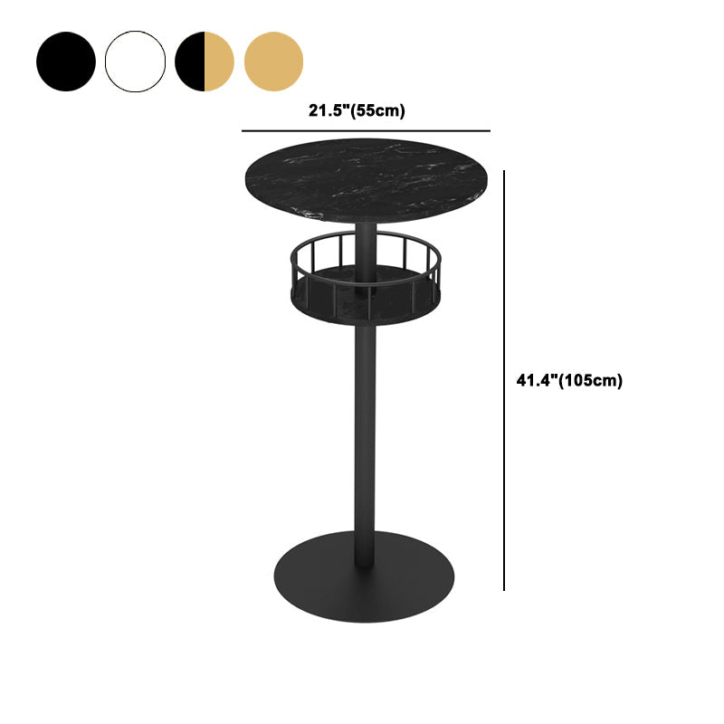 1/3 pièces Glam Iron Bar Table Set Rangement Bistro Ensemble de bistrot avec faux marbre Top