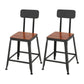 Industrial Circular Solid Wood Bar Table Set 1/2/3/5 Pieces Counter Table with High Stools Brown 18"H Stools (Set of 2) Clearhalo 'Bar Furniture' 'furn' 'furn_home_bar_bar_sets' 'Furniture' 'Home Bars & Bar Sets' 'home_bar_bar_sets' 'Kitchen & Dining Furniture' 5371396