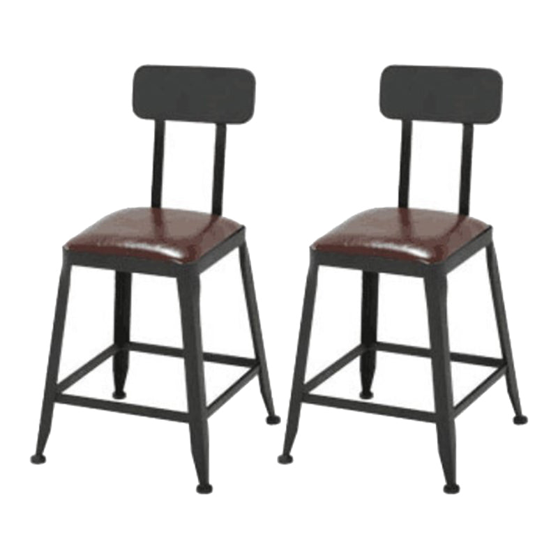 Industrial Circular Solid Wood Bar Table Set 1/2/3/5 Pieces Counter Table with High Stools Dark-Brown 18"H Stools (Set of 2) Clearhalo 'Bar Furniture' 'furn' 'furn_home_bar_bar_sets' 'Furniture' 'Home Bars & Bar Sets' 'home_bar_bar_sets' 'Kitchen & Dining Furniture' 5371398