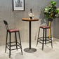 Industrial Circular Solid Wood Bar Table Set 1/2/3/5 Pieces Counter Table with High Stools 3 Pieces: Table, 2 Dark Brown Stools Clearhalo 'Bar Furniture' 'furn' 'furn_home_bar_bar_sets' 'Furniture' 'Home Bars & Bar Sets' 'home_bar_bar_sets' 'Kitchen & Dining Furniture' 5371399