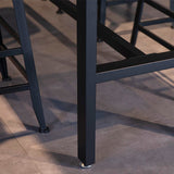 Mesa de barra de madera maciza rectángulo industrial Juego de mesa 1/7/9 Piezas de mostrador con heces