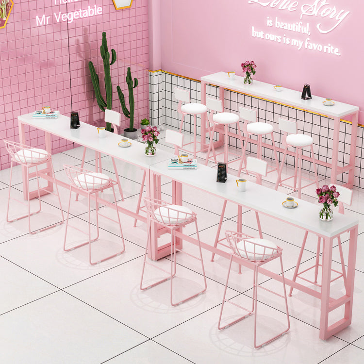 Modern 1/5 Pieces Bar Table Set Rectangle Stone Counter Table with High Stools Clearhalo 'Bar Furniture' 'furn' 'furn_home_bar_bar_sets' 'Furniture' 'Home Bars & Bar Sets' 'home_bar_bar_sets' 'Kitchen & Dining Furniture' 5371486