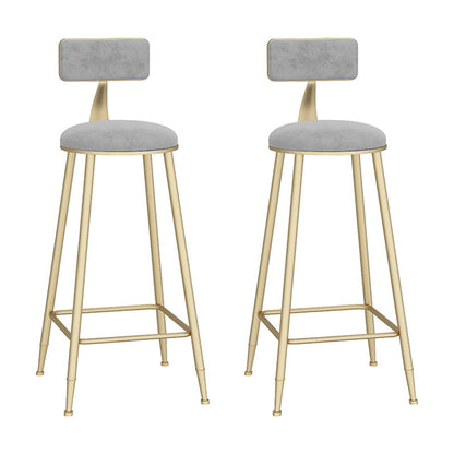 1/2/3 Pieces Glam Iron Bar Table Set White Faux Marble Top Bistro Set with Shelf Grey 30"H Stools (Set of 2) Clearhalo 'Bar Furniture' 'furn' 'furn_home_bar_bar_sets' 'Furniture' 'Home Bars & Bar Sets' 'home_bar_bar_sets' 'Kitchen & Dining Furniture' 5371505