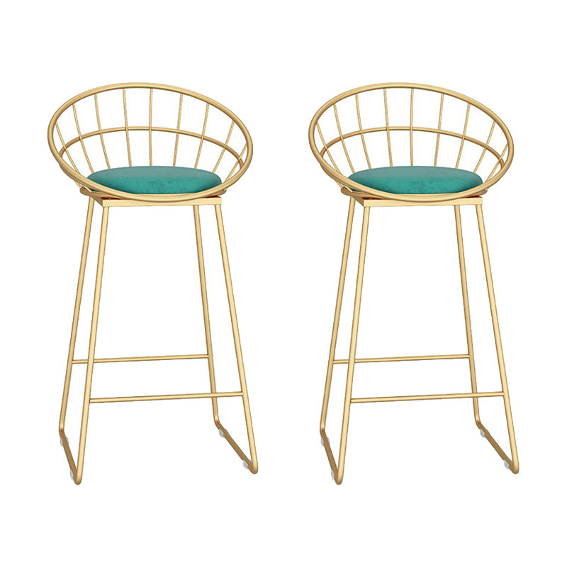 1/2/3 Pieces Glam Iron Bar Table Set White Faux Marble Top Bistro Set with Shelf Light-Green 30"H Stools (Set of 2) Clearhalo 'Bar Furniture' 'furn' 'furn_home_bar_bar_sets' 'Furniture' 'Home Bars & Bar Sets' 'home_bar_bar_sets' 'Kitchen & Dining Furniture' 5371508