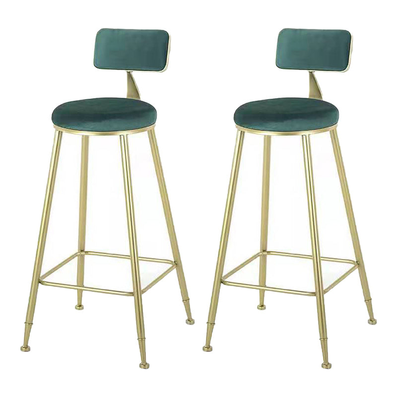 1/2/3 Pieces Glam Iron Bar Table Set White Faux Marble Top Bistro Set with Shelf Green 30"H Stools (Set of 2) Clearhalo 'Bar Furniture' 'furn' 'furn_home_bar_bar_sets' 'Furniture' 'Home Bars & Bar Sets' 'home_bar_bar_sets' 'Kitchen & Dining Furniture' 5371510