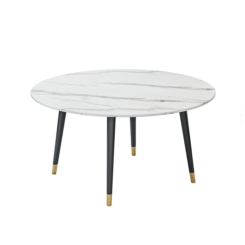 Glam Iron Dinette Set 1/4/5/6/7 Pieces Round White Sintered Stone Top Dining Table Set Clearhalo 'Dining Room Sets' 'Dining Tables & Seating' 'dining_room_set' 'furn' 'furn_dining_room_set' 'Furniture' 'Kitchen & Dining Furniture' 5371578