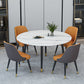 Glam Iron Dinette Set 1/4/5/6/7 Pieces Round White Sintered Stone Top Dining Table Set Clearhalo 'Dining Room Sets' 'Dining Tables & Seating' 'dining_room_set' 'furn' 'furn_dining_room_set' 'Furniture' 'Kitchen & Dining Furniture' 5371584
