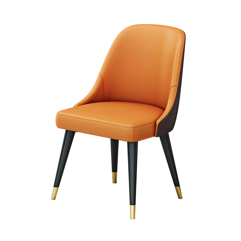 Glam Iron Dinette Set 1/4/5/6/7 Pieces Round White Sintered Stone Top Dining Table Set 1 Orange Chair Clearhalo 'Dining Room Sets' 'Dining Tables & Seating' 'dining_room_set' 'furn' 'furn_dining_room_set' 'Furniture' 'Kitchen & Dining Furniture' 5371587