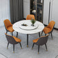 Glam Iron Dinette Set 1/4/5/6/7 Pieces Round White Sintered Stone Top Dining Table Set Clearhalo 'Dining Room Sets' 'Dining Tables & Seating' 'dining_room_set' 'furn' 'furn_dining_room_set' 'Furniture' 'Kitchen & Dining Furniture' 5371589