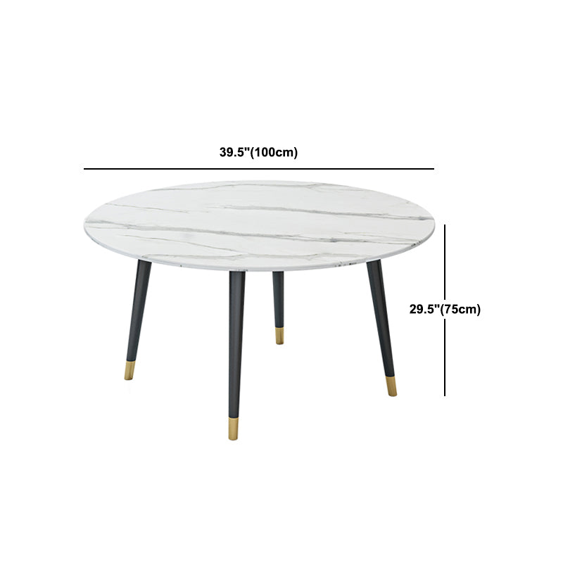 Glam Iron Dinette Set 1/4/5/6/7 Pieces Round White Sintered Stone Top Dining Table Set Clearhalo 'Dining Room Sets' 'Dining Tables & Seating' 'dining_room_set' 'furn' 'furn_dining_room_set' 'Furniture' 'Kitchen & Dining Furniture' 5371594
