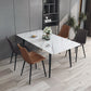 Designer Style White Dining Table Set 1/4/5/7 Pieces Stone and Metal Dinette Set 5 Pieces: Table, 4 Chairs Clearhalo 'Dining Room Sets' 'Dining Tables & Seating' 'dining_room_set' 'furn' 'furn_dining_room_set' 'Furniture' 'Kitchen & Dining Furniture' 5371604
