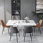 Designer Style White Dining Table Set 1/4/5/7 Pieces Stone and Metal Dinette Set Clearhalo 'Dining Room Sets' 'Dining Tables & Seating' 'dining_room_set' 'furn' 'furn_dining_room_set' 'Furniture' 'Kitchen & Dining Furniture' 5371605
