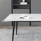Designer Style White Dining Table Set 1/4/5/7 Pieces Stone and Metal Dinette Set Clearhalo 'Dining Room Sets' 'Dining Tables & Seating' 'dining_room_set' 'furn' 'furn_dining_room_set' 'Furniture' 'Kitchen & Dining Furniture' 5371608