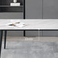 Designer Style White Dining Table Set 1/4/5/7 Pieces Stone and Metal Dinette Set Clearhalo 'Dining Room Sets' 'Dining Tables & Seating' 'dining_room_set' 'furn' 'furn_dining_room_set' 'Furniture' 'Kitchen & Dining Furniture' 5371609