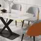 Designer Rectangle Dining Table Set 1/4/5/6/7 Pieces Gold Stone Top Dinette Set Clearhalo 'Dining Room Sets' 'Dining Tables & Seating' 'dining_room_set' 'furn' 'furn_dining_room_set' 'Furniture' 'Kitchen & Dining Furniture' 5371627