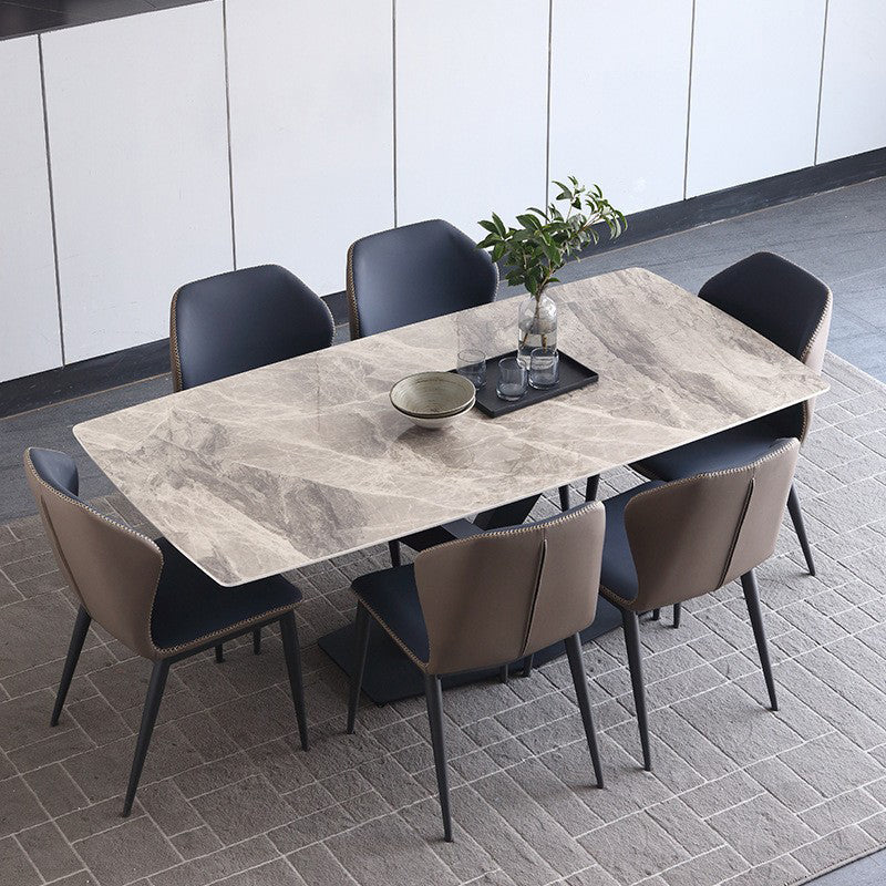 Ensemble Table et chaises de Style design pour la maison, Table à manger en pierre frittée 1/2/5/7 pièces