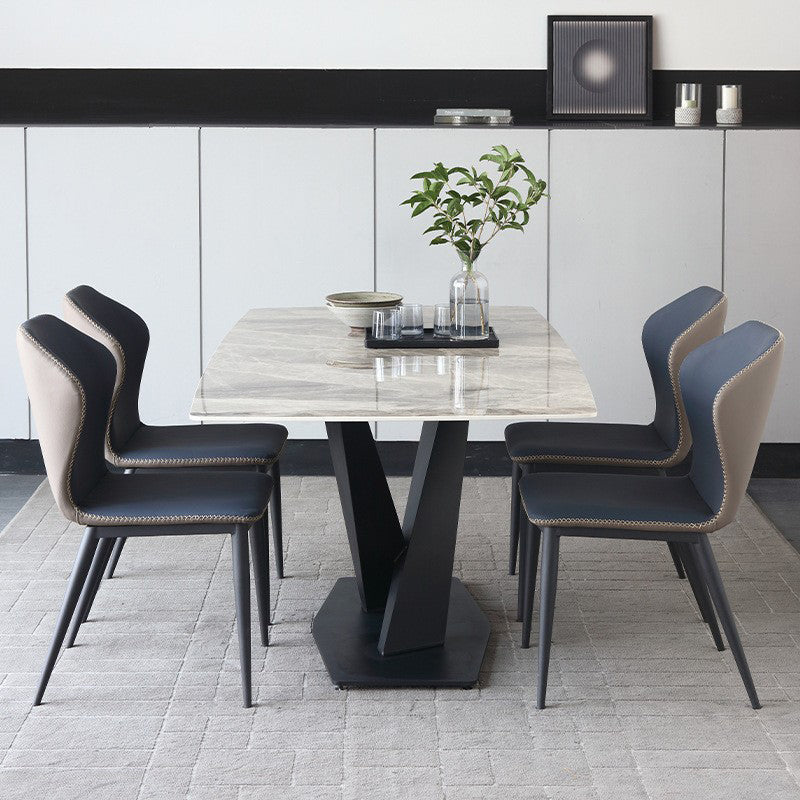 Ensemble Table et chaises de Style design pour la maison, Table à manger en pierre frittée 1/2/5/7 pièces