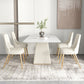 Nordic 1/5/6/7 Pieces Dining Set Rectangle Stone Dining Table for Dining Room Clearhalo 'Dining Room Sets' 'Dining Tables & Seating' 'dining_room_set' 'furn' 'furn_dining_room_set' 'Furniture' 'Kitchen & Dining Furniture' 5371653