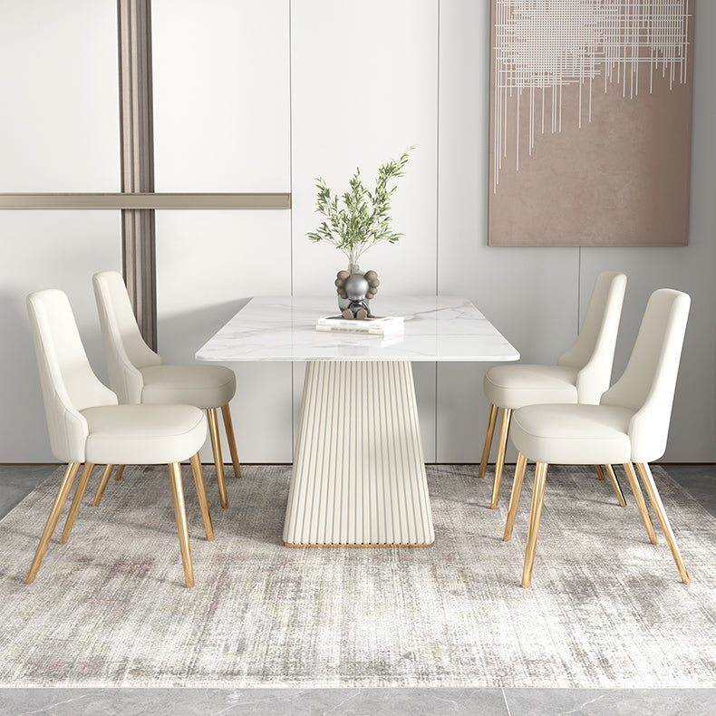 Nordic 1/5/6/7 Pieces Dining Set Rectangle Stone Dining Table for Dining Room Clearhalo 'Dining Room Sets' 'Dining Tables & Seating' 'dining_room_set' 'furn' 'furn_dining_room_set' 'Furniture' 'Kitchen & Dining Furniture' 5371653