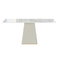 Nordic 1/5/6/7 Pieces Dining Set Rectangle Stone Dining Table for Dining Room White 70.9"L x 35.4"W Clearhalo 'Dining Room Sets' 'Dining Tables & Seating' 'dining_room_set' 'furn' 'furn_dining_room_set' 'Furniture' 'Kitchen & Dining Furniture' 5371657