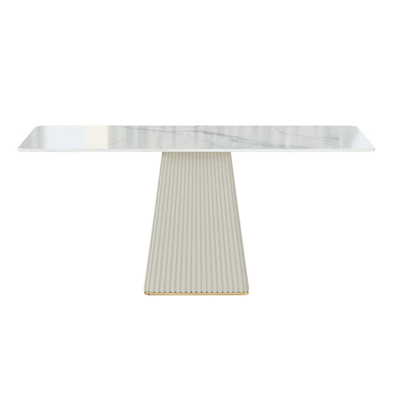 Nordic 1/5/6/7 Pieces Dining Set Rectangle Stone Dining Table for Dining Room White 70.9"L x 35.4"W Clearhalo 'Dining Room Sets' 'Dining Tables & Seating' 'dining_room_set' 'furn' 'furn_dining_room_set' 'Furniture' 'Kitchen & Dining Furniture' 5371657