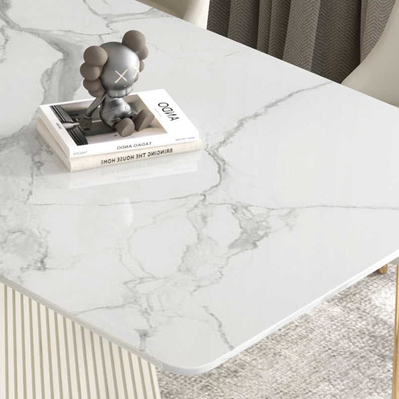 Nordic 1/5/6/7 Pieces Dining Set Rectangle Stone Dining Table for Dining Room Clearhalo 'Dining Room Sets' 'Dining Tables & Seating' 'dining_room_set' 'furn' 'furn_dining_room_set' 'Furniture' 'Kitchen & Dining Furniture' 5371658