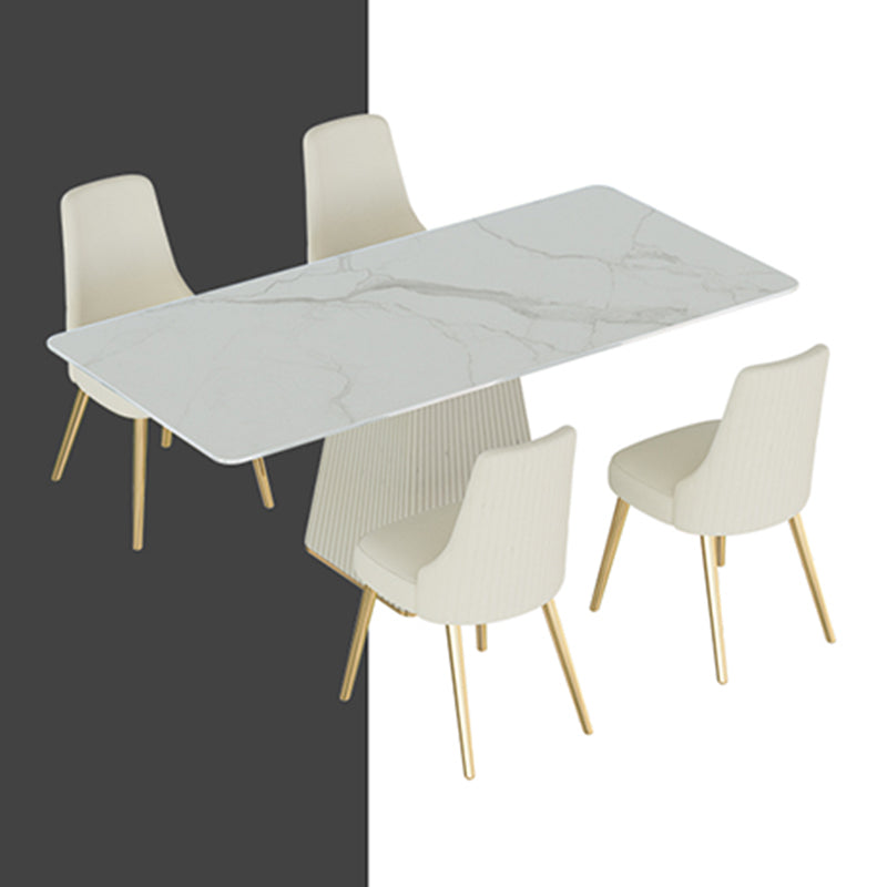 Nordic 1/5/6/7 Pieces Dining Set Rectangle Stone Dining Table for Dining Room Clearhalo 'Dining Room Sets' 'Dining Tables & Seating' 'dining_room_set' 'furn' 'furn_dining_room_set' 'Furniture' 'Kitchen & Dining Furniture' 5371663