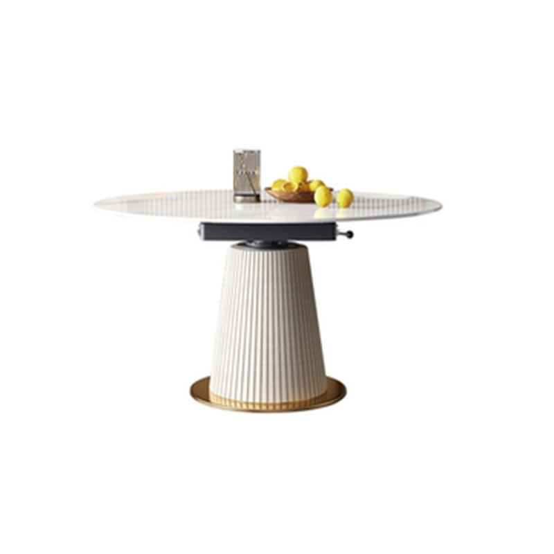 Nordic Glam Sintered Stone Round Table Set 1/4/7 Pieces Dining Set