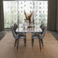 Rectangle Dining Table Set 1/2/5/7 Pieces Modern Indoor Dinette Set in Grey 5 Pieces: Table, 4 Grey Chairs Clearhalo 'Dining Room Sets' 'Dining Tables & Seating' 'dining_room_set' 'furn' 'furn_dining_room_set' 'Furniture' 'Kitchen & Dining Furniture' 5371687