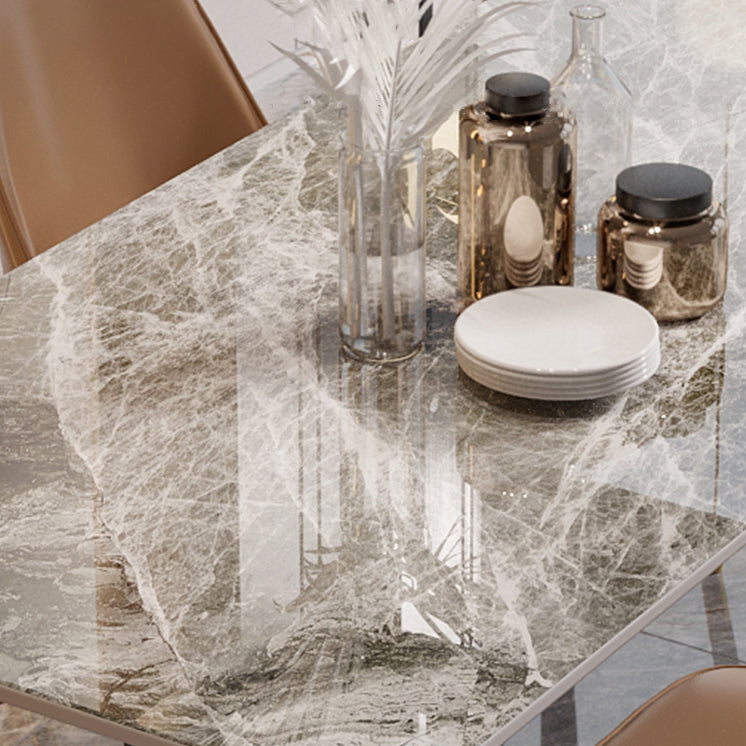 Rectangle Dining Table Set 1/2/5/7 Pieces Modern Indoor Dinette Set in Grey Clearhalo 'Dining Room Sets' 'Dining Tables & Seating' 'dining_room_set' 'furn' 'furn_dining_room_set' 'Furniture' 'Kitchen & Dining Furniture' 5371697