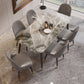 Rectangle Dining Table Set 1/2/5/7 Pieces Modern Indoor Dinette Set in Grey Clearhalo 'Dining Room Sets' 'Dining Tables & Seating' 'dining_room_set' 'furn' 'furn_dining_room_set' 'Furniture' 'Kitchen & Dining Furniture' 5371700