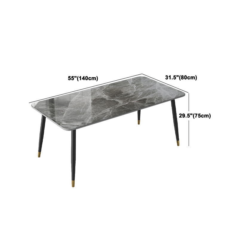 Rectangle Dining Table Set 1/2/5/7 Pieces Modern Indoor Dinette Set in Grey Clearhalo 'Dining Room Sets' 'Dining Tables & Seating' 'dining_room_set' 'furn' 'furn_dining_room_set' 'Furniture' 'Kitchen & Dining Furniture' 5371704