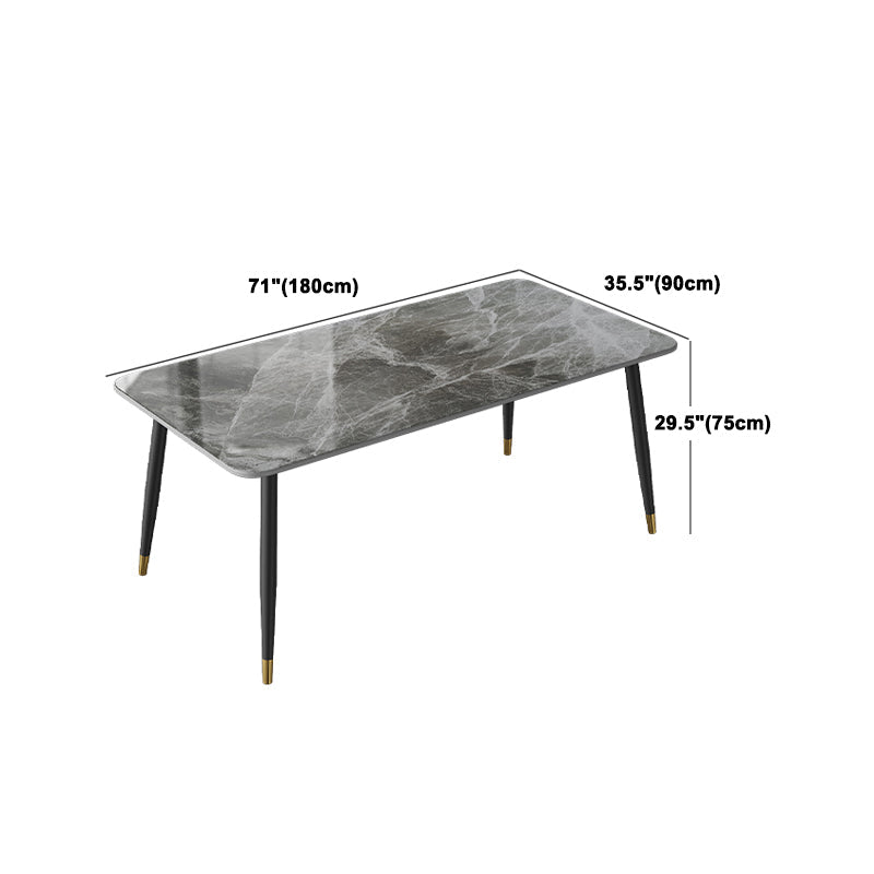 Rectangle Dining Table Set 1/2/5/7 Pieces Modern Indoor Dinette Set in Grey Clearhalo 'Dining Room Sets' 'Dining Tables & Seating' 'dining_room_set' 'furn' 'furn_dining_room_set' 'Furniture' 'Kitchen & Dining Furniture' 5371706