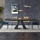 Designer Style Home Table and Chair Set 1/4/5/7 Pieces Extensible Dining Table Set Clearhalo 'Dining Room Sets' 'Dining Tables & Seating' 'dining_room_set' 'furn' 'furn_dining_room_set' 'Furniture' 'Kitchen & Dining Furniture' 5371729
