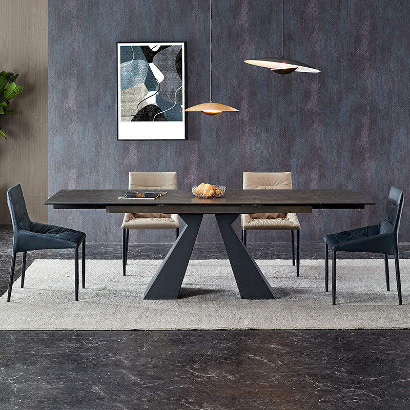 Designer Style Home Table and Chair Set 1/4/5/7 Pieces Extensible Dining Table Set Clearhalo 'Dining Room Sets' 'Dining Tables & Seating' 'dining_room_set' 'furn' 'furn_dining_room_set' 'Furniture' 'Kitchen & Dining Furniture' 5371729