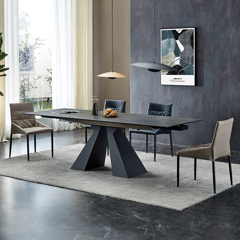 Designer Style Home Table and Chair Set 1/4/5/7 Pieces Extensible Dining Table Set Clearhalo 'Dining Room Sets' 'Dining Tables & Seating' 'dining_room_set' 'furn' 'furn_dining_room_set' 'Furniture' 'Kitchen & Dining Furniture' 5371731