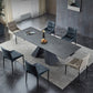 Designer Style Home Table and Chair Set 1/4/5/7 Pieces Extensible Dining Table Set 7 Pieces: Table, 6 Chairs Clearhalo 'Dining Room Sets' 'Dining Tables & Seating' 'dining_room_set' 'furn' 'furn_dining_room_set' 'Furniture' 'Kitchen & Dining Furniture' 5371733