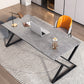 Modern Stone Top Dinette Set 1/2 Pieces Rectangle Dining Table Set in Grey Clearhalo 'Dining Room Sets' 'Dining Tables & Seating' 'dining_room_set' 'furn' 'furn_dining_room_set' 'Furniture' 'Kitchen & Dining Furniture' 5371750